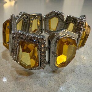 Fancy Cut Yellow Synthetic Citrine Bracelet